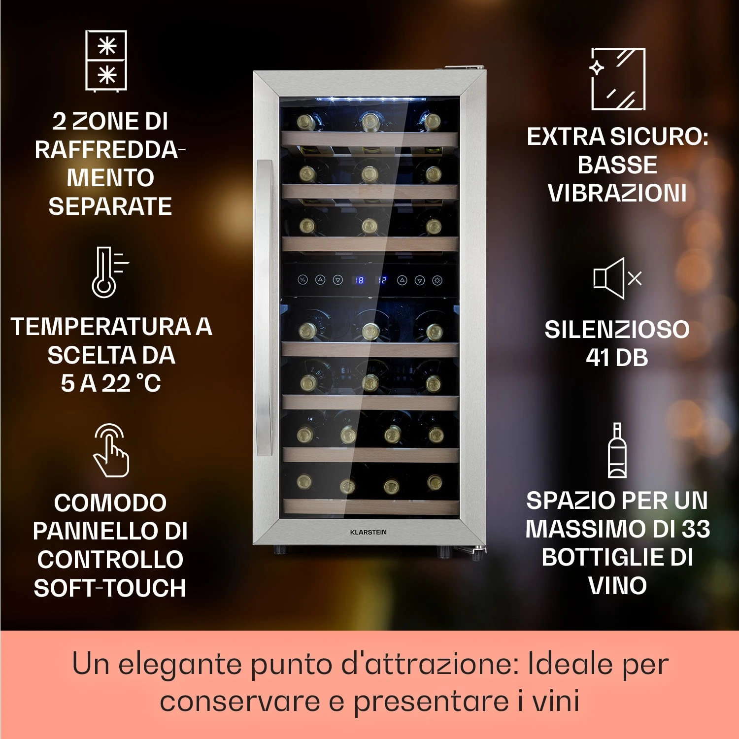 Vinamour 33 Duo - Frigorifero Per Vini 4 Vinamour 33 Duo - Frigorifero Per Vini - immagine 2