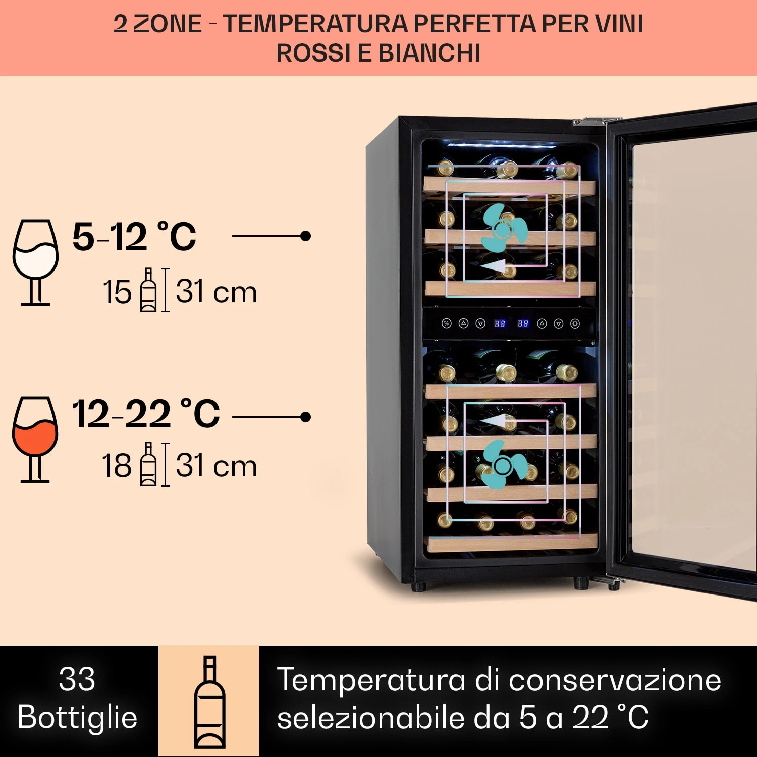 Vinamour 33 Duo - Frigorifero Per Vini 5 Vinamour 33 Duo - Frigorifero Per Vini - immagine 3