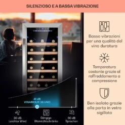 Vinamour 38 Uno - Frigorifero Per Vini, 1 Zona, 94 L/38 Bottiglie, 5-18 °C, Touch -Elettrodomestici Negozio 10041312 it 0004 logo
