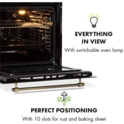 Victoria Set Forno A Incasso Cappa Aspirante -Elettrodomestici Negozio 60002311 yy 0006 logo Klarstein Victoria Einbaubackofen Retro schwarz